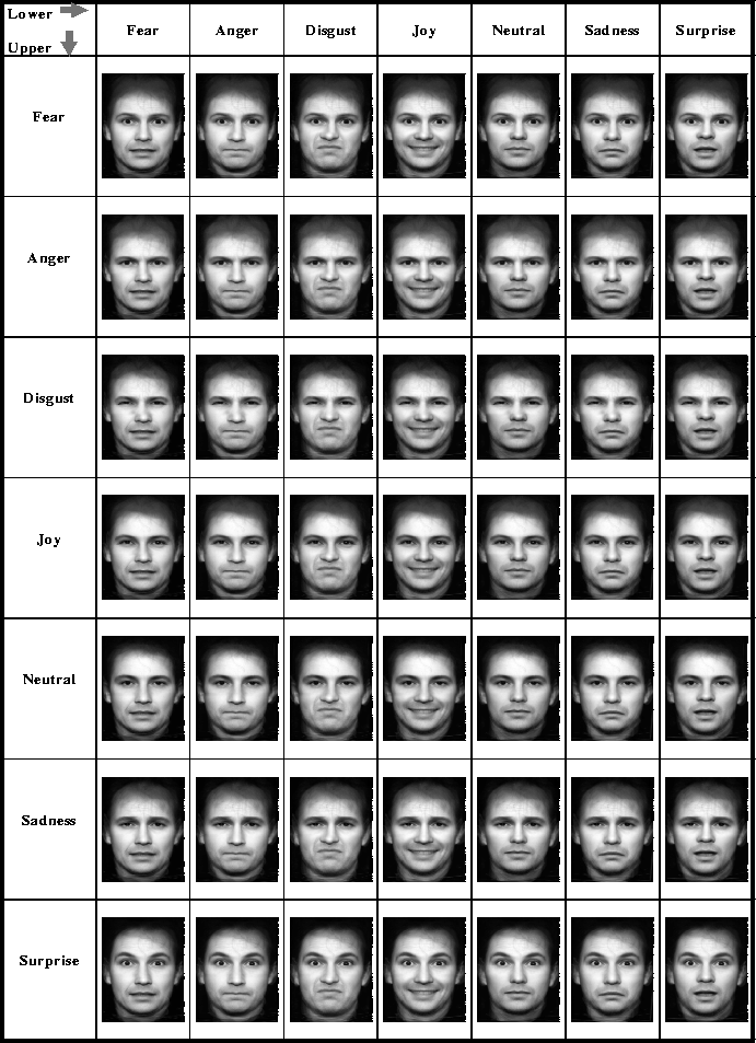 single cartoon faces emotions